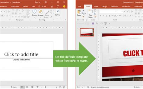 how to set up default template in powerpoint
