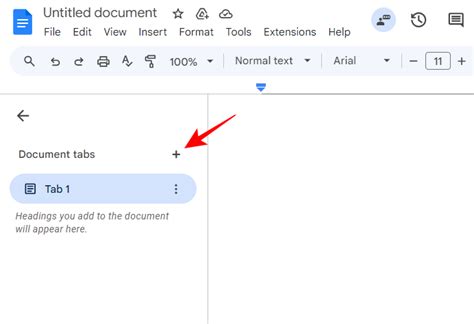how to set up document tabs in google docs