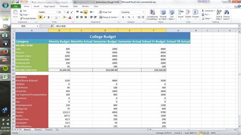 How To Set Up Excel Spreadsheet For Budget