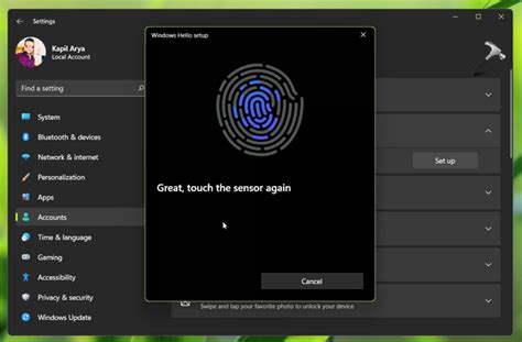 how to set up fingerprint login windows 11