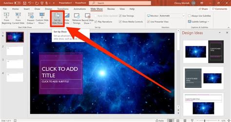 how to set up looping slideshow in powerpoint