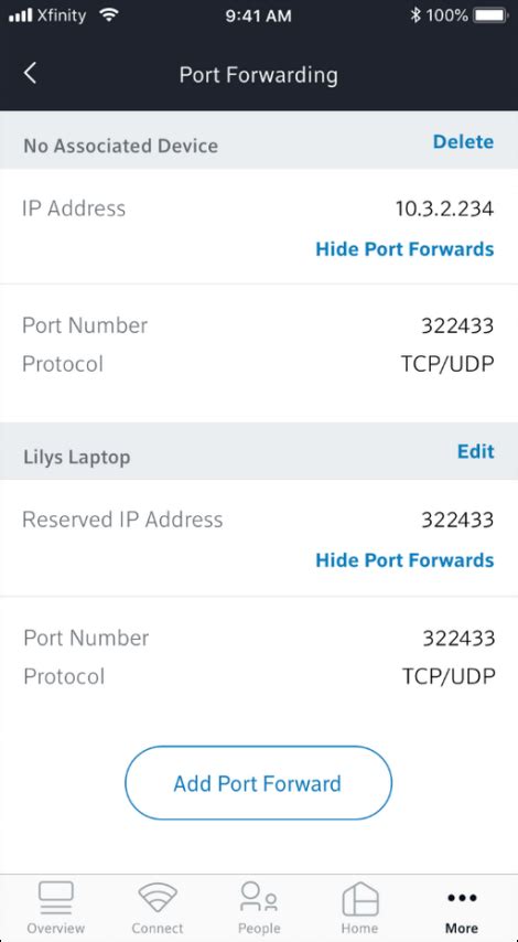 Home port forwarding in xfinity