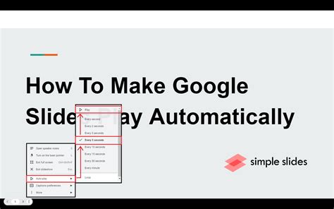 how to set up slide show to play automatically in google slides