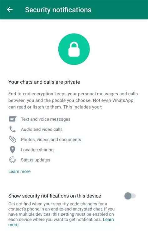 how to set whatsapp security code