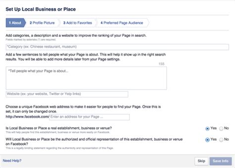how to setup a company facebook page