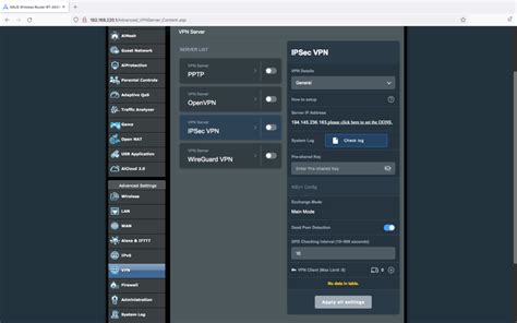 how to setup ipsec vpn on asus router