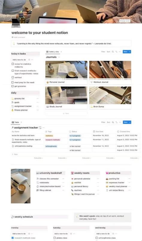 how to setup notion for college