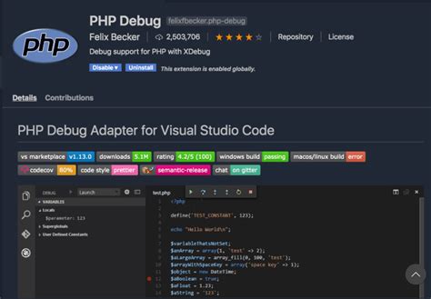 how to setup php debugger in visual studio code