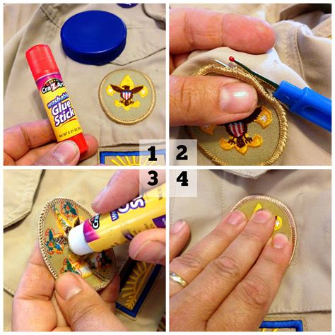 how to sew patches on boy scout uniform