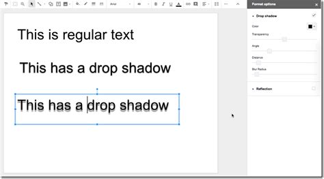 how to shadow text in google docs
