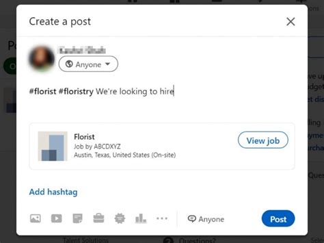 how to share a job on linkedin post