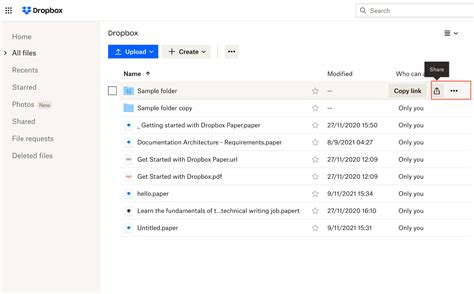 how to share dropbox folder