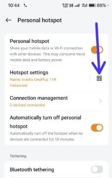 how to share hotspot using qr code