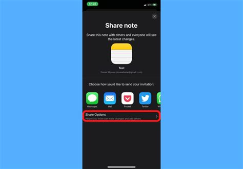 how to share iphone notes with others