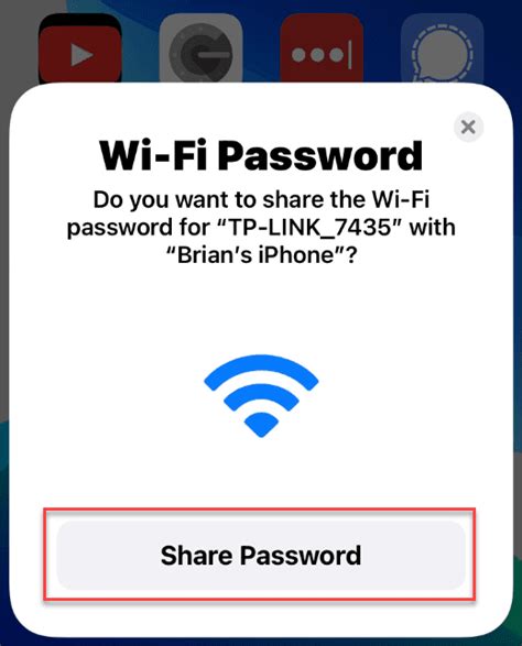 how to share iphone wifi password with mac
