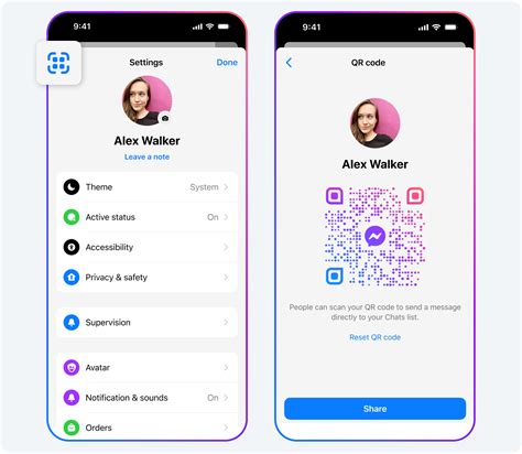 how to share messenger qr code