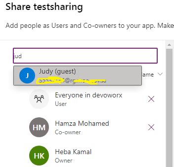 how to share powerapps with external users