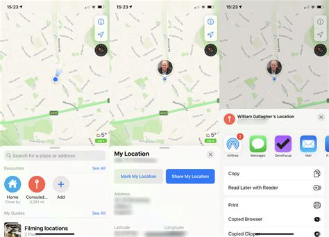 how to share your location on apple maps