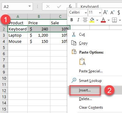 how to shift line down in excel cell
