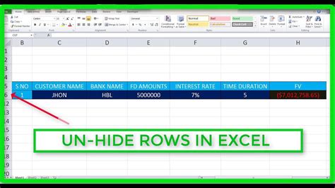 how to show all hidden rows in excel mac
