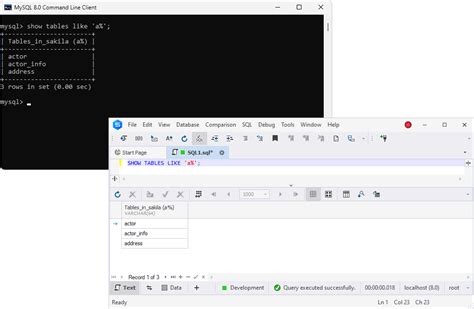 how to show database tables in mysql command line