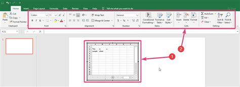 how to show excel sheet in powerpoint