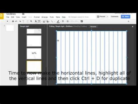 how to show gridlines on google slides