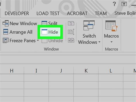 how to show hidden cells in excel shortcut