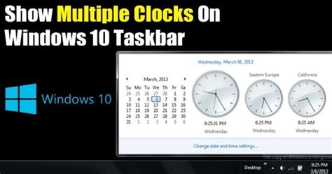 how to show multiple clocks in windows 10 taskbar