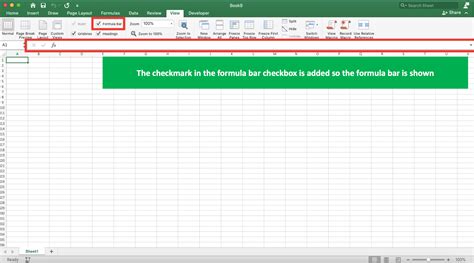 how to show my formula bar in excel