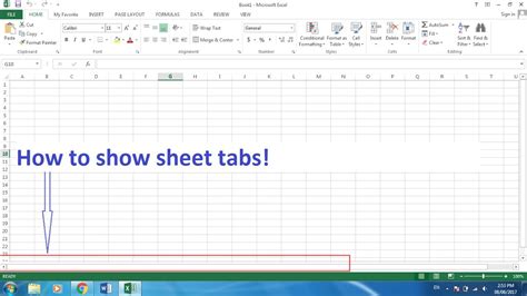 how to show sheet tab in excel 2007