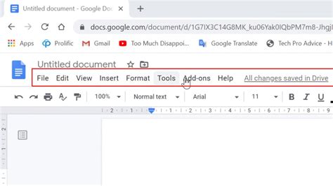 how to show taskbar in google docs