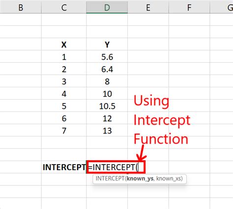 How To Show Y Intercept On Excel Graph