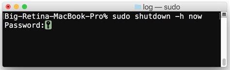 how to shutdown mac from command line