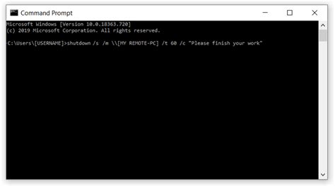 how to shutdown windows server from command line