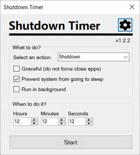 how to shutdown with timer