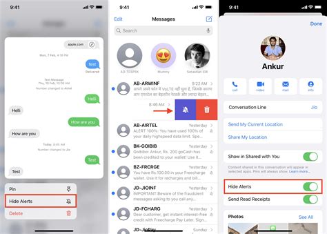 how to silence notifications on iphone text