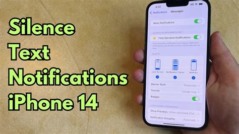 how to silence text notifications on iphone