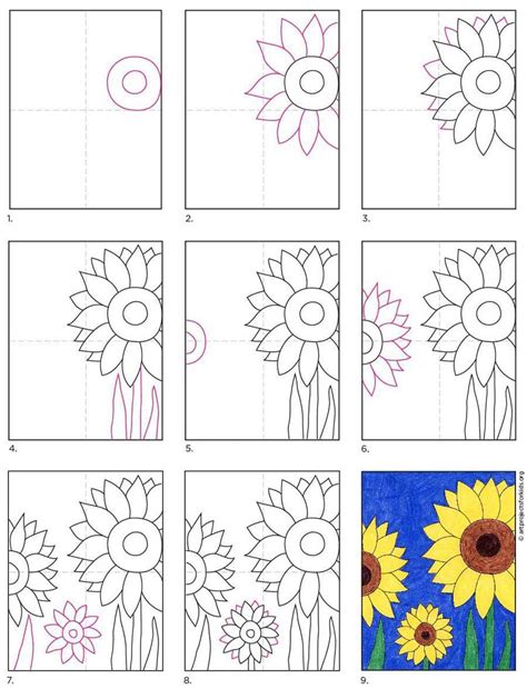Do you like sunflowers? Learn how to draw a beautifully