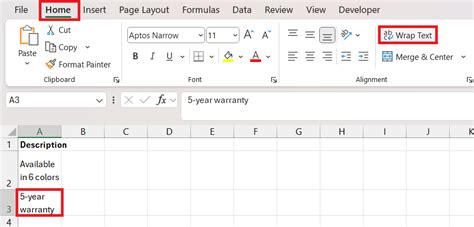 how to skip a line in excel cell mac