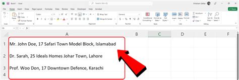 how to skip a line in excel text box