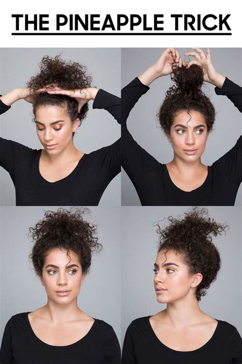 Stunning How To Sleep With Curly Hair Pineapple For Short Hair