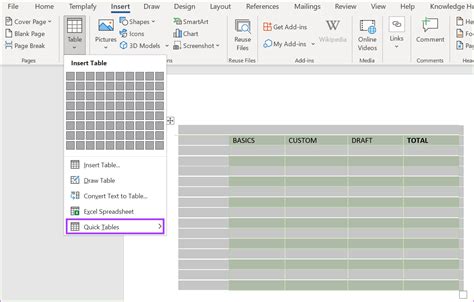 How To Small Table In Word