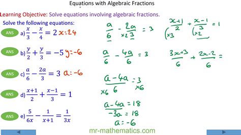 how to solve algebraic fractions with variables