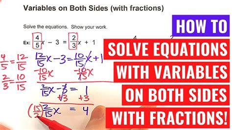 how to solve an equation with fractions and variables on both sides