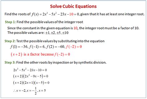 how to solve cubic equation by trial and error method