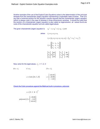 how to solve cubic equation in mathcad