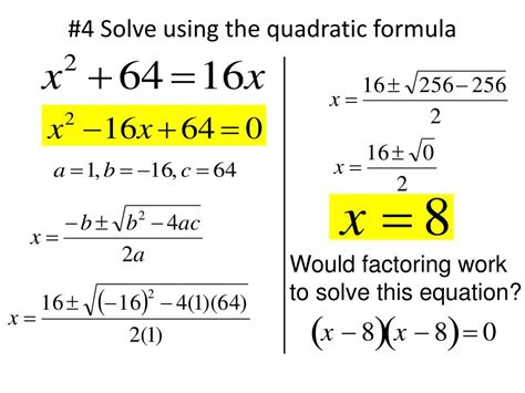 how to solve equations using quadratic formula
