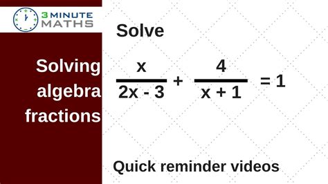how to solve for x with fractions on one side
