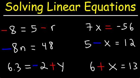how to solve linear equations in math